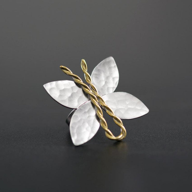 Ασημένιο δαχτυλίδι πεταλούδα | Fashion χειροποίητα κοσμήματα Εμμανουέλα 
