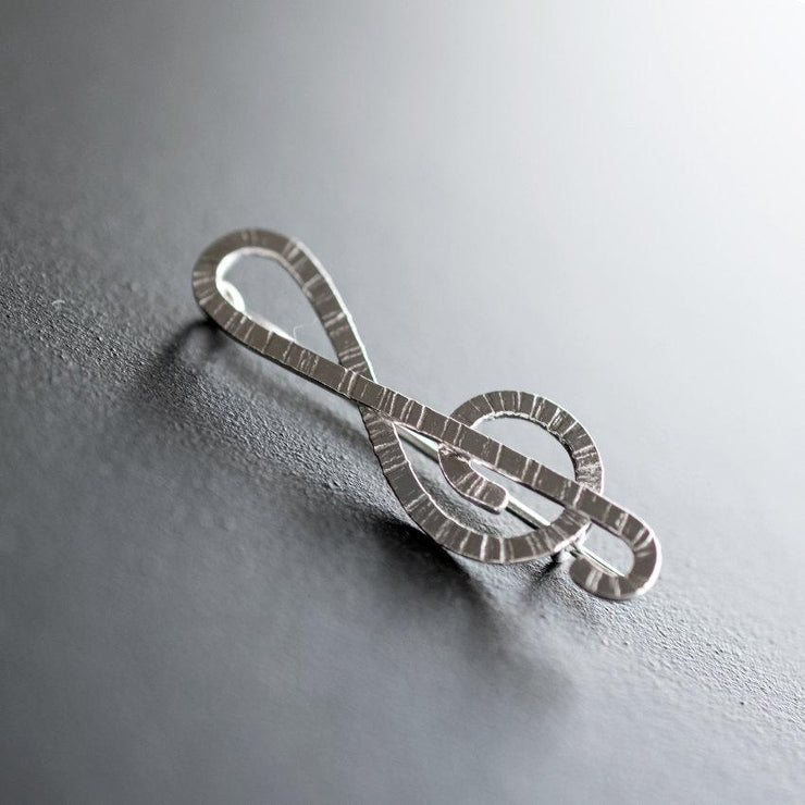 Ασημένια καρφίτσα κλειδί του σολ | Κοσμήματα για μουσικούς - Emmanuela