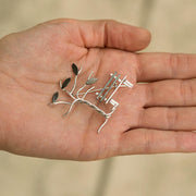 Καρφίτσα "παγκάκι - δέντρο" από ασήμι 925 - κοσμήματα emmanuela