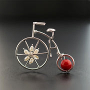 Καρφίτσα vintage "ποδήλατο" από ασήμι 925 - κοσμήματα emmanuela