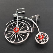 Καρφίτσα vintage "ποδήλατο" μεγάλη από ασήμι 925 - κοσμήματα emmanuela