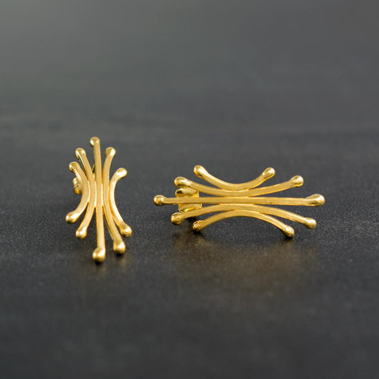 Καρφωτά σκουλαρίκια ακτίνες από ασήμι 925 - κοσμήματα emmanuela