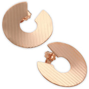 Καρφωτά σκουλαρίκια δίσκοι με ραβδώσεις από ασήμι 925 - κοσμήματα emmanuela