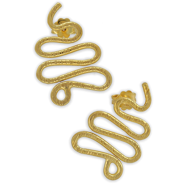 Καρφωτά σκουλαρίκια "φίδια" από ασήμι 925 - κοσμήματα emmanuela