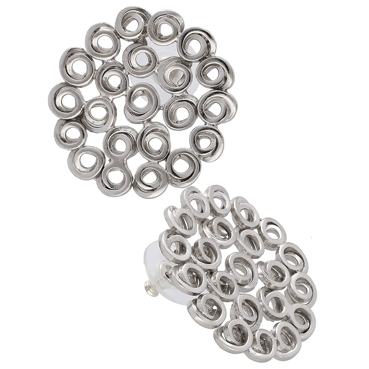 Καρφωτά σκουλαρίκια κυψέλες μεγάλα από ασήμι 925 - κοσμήματα emmanuela