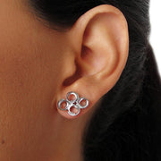 Καρφωτά σκουλαρίκια κυψέλες από ασήμι | Emmanuela χειροποίητα κοσμήματα