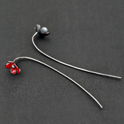 Καρφωτά σκουλαρίκια "λουλούδια με μίσχο" από ασήμι 925 - κοσμήματα emmanuela