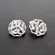 Καρφωτά σκουλαρίκια με μαργαριτάρια & swarovski από ασήμι 925 - κοσμήματα emmanuela