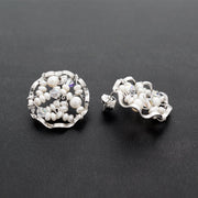 Καρφωτά σκουλαρίκια με μαργαριτάρια & swarovski από ασήμι 925 - κοσμήματα emmanuela