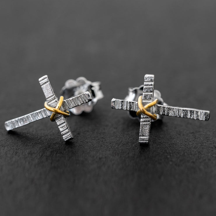 Καρφωτά σκουλαρίκια σταυροί από ασήμι 925 - κοσμήματα emmanuela