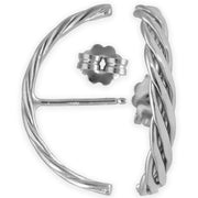 Καρφωτά σκουλαρίκια suspenders από ασήμι 925 - κοσμήματα emmanuela