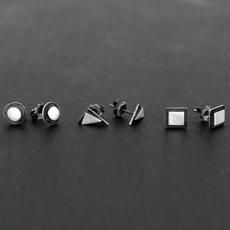 Καρφωτά σκουλαρίκια τερτράγωνα από ασήμι 925 - κοσμήματα emmanuela
