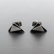 Καρφωτά σκουλαρίκια τρίγωνα μικρά από ασήμι 925 - κοσμήματα emmanuela