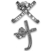 Καρφωτά σκουλαρίκια "Χ" από ασήμι 925 - κοσμήματα emmanuela