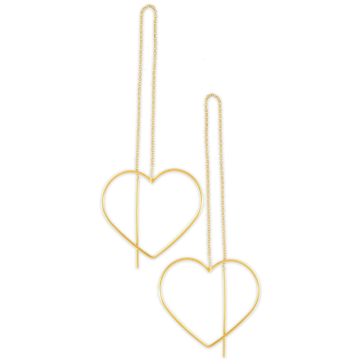 Κρεμαστά σκουλαρίκια αλυσίδες με καρδιές από ασήμι 925 - κοσμήματα emmanuela