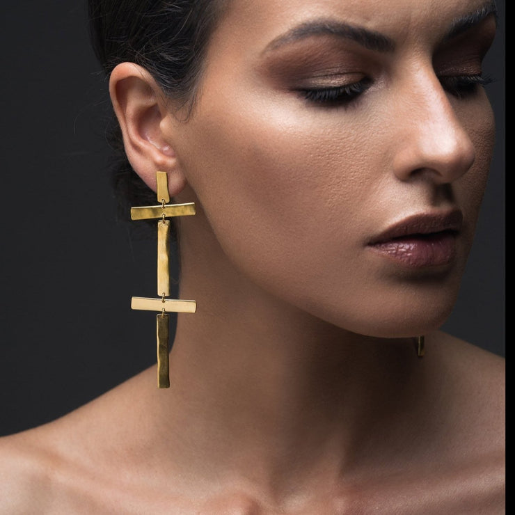 Κρεμαστά σκουλαρίκια σταυροί από ασήμι 925 | Emmanuela κοσμήματα 