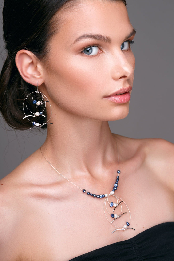 Κρεμαστά σκουλαρίκια "γλάροι" από ασήμι 925 - κοσμήματα emmanuela