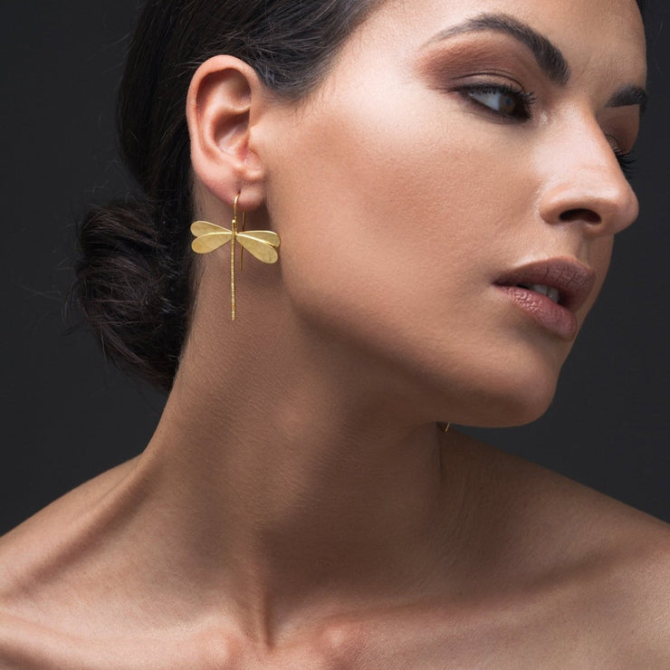 Κρεμαστά σκουλαρίκια λιβελούλες από ασήμι 925 | Emmanuela κοσμήματα 