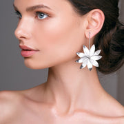 Μεγάλα κρεμαστά σκουλαρίκια λουλούδια από ασήμι 925 | Εμμανουέλα 