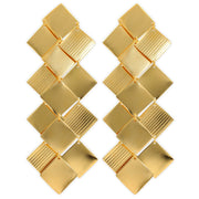 Κρεμαστά σκουλαρίκια "τετράγωνα" από ασήμι 925 - κοσμήματα emmanuela