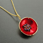Κρεμαστό μενταγιόν "λουλούδι παπαρούνα" από ασήμι 925 - κοσμήματα emmanuela