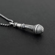 Ασημένιο κρεμαστό "μικρόφωνο" για άντρες & γυναίκες | Emmanuela κοσμήματα