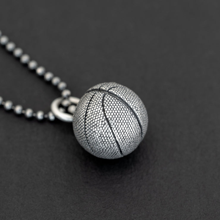 Κρεμαστό μενταγιόν "μπάλα του μπάσκετ" από ασήμι 925 - κοσμήματα emmanuela