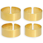 Σετ από 4 δαχτυλίδια midi με ραβδώσεις από ασήμι 925 - κοσμήματα emmanuela