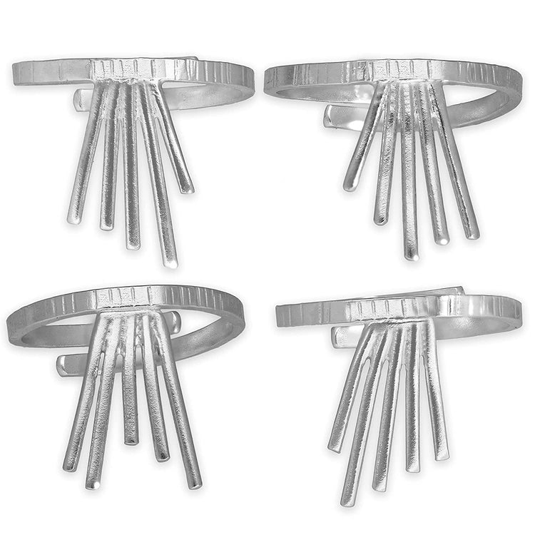 Σετ από 4 midi δαχτυλίδια "ακτίνες" από ασήμι 925 - κοσμήματα emmanuela