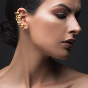 Σκουλαρίκι ear cuff "φύλλα ελιάς" από ασήμι 925 | Εμμανουέλα κοσμήματα