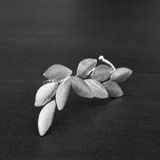 Σκουλαρίκι cuff "φύλλα ελιάς" μεγάλο από ασήμι 925 - κοσμήματα emmanuela
