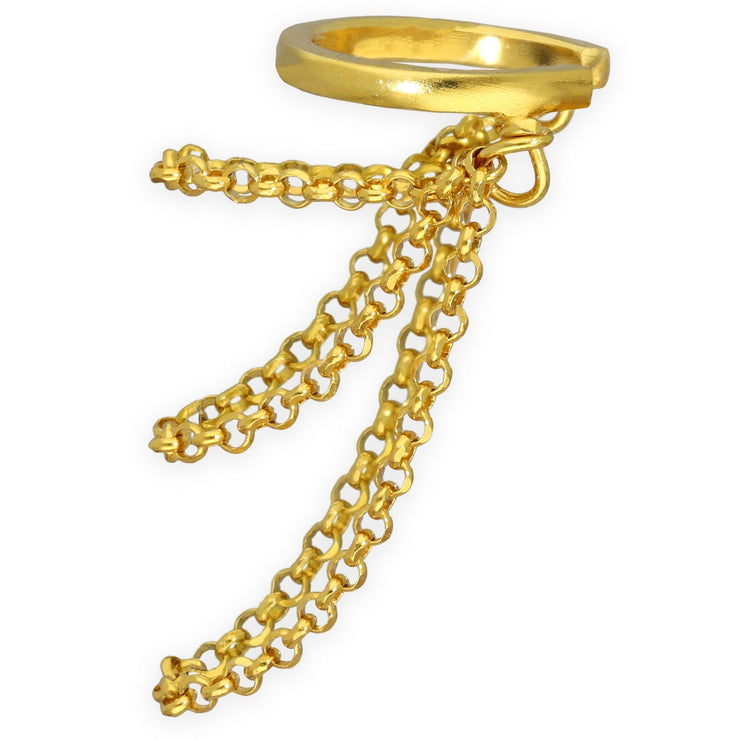Σκουλαρίκι cuff με αλυσίδες από ασήμι 925 - κοσμήματα emmanuela