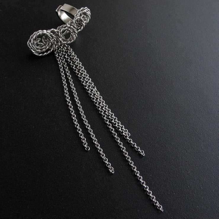 Σκουλαρίκι cuff με αλυσίδες από ασήμι 925 - κοσμήματα emmanuela
