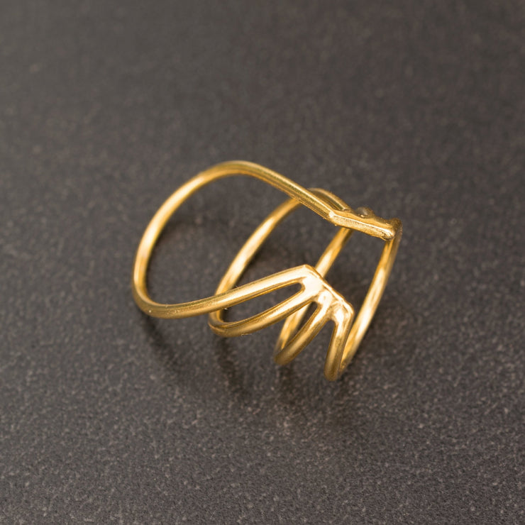 Σκουλαρίκι cuff με τέσσερις κρίκους από ασήμι 925 - κοσμήματα emmanuela