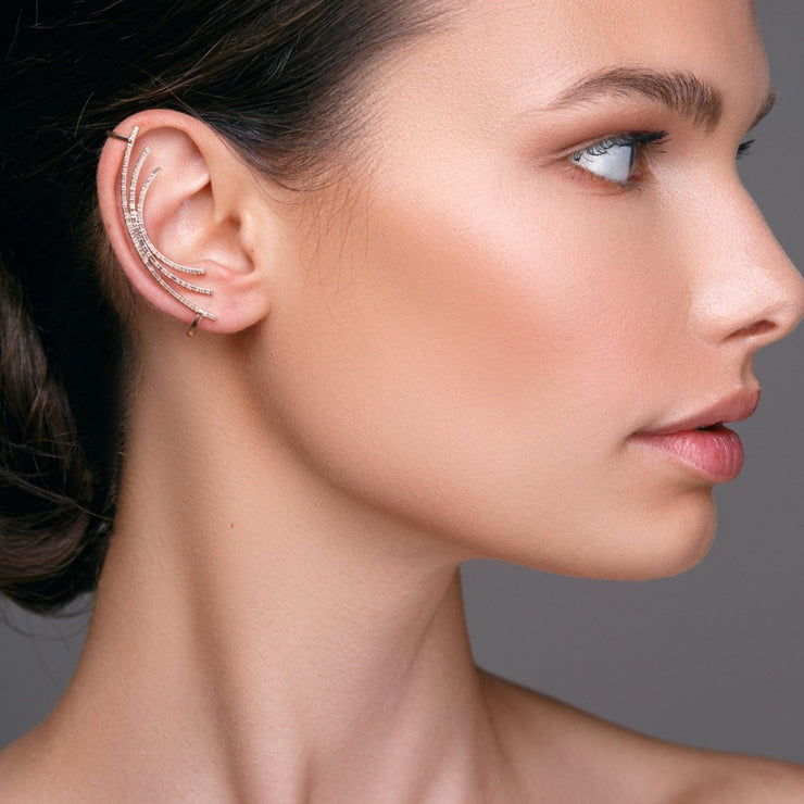 Ασημένιο σκουλαρίκι ear cuff τοξωτό  | Emmanuela χειροποίητα κοσμήματα 