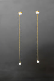 Σκουλαρίκια αλυσίδες με μαργαριτάρια από ασήμι 925 - κοσμήματα emmanuela