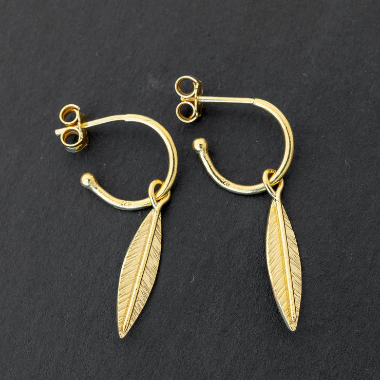 Σκουλαρίκια κρίκοι με φτερά από ασήμι 925 - κοσμήματα emmanuela