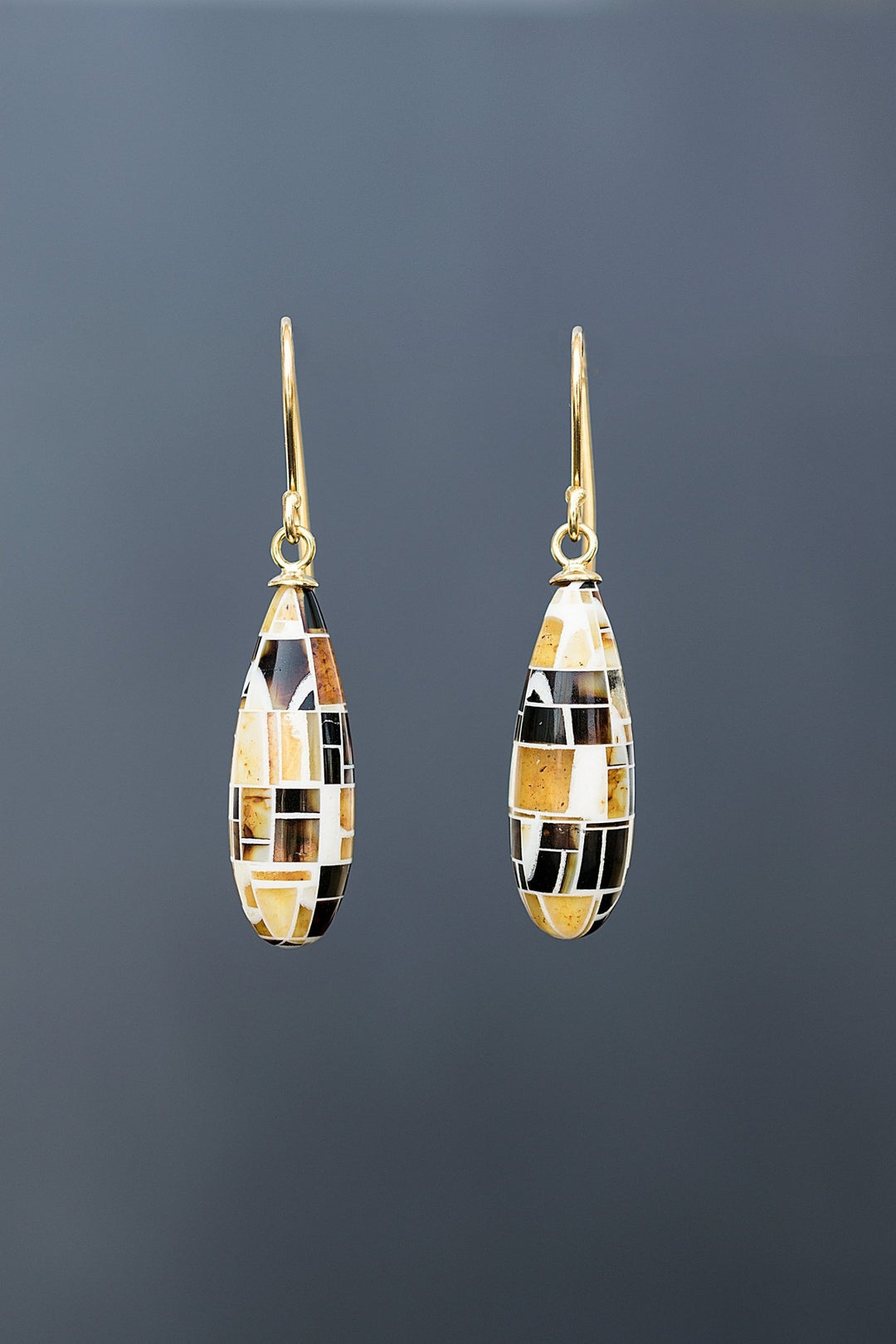 Σκουλαρίκια με ψηφίδες από κεχριμπάρι - Emmanuela - handcrafted for you®