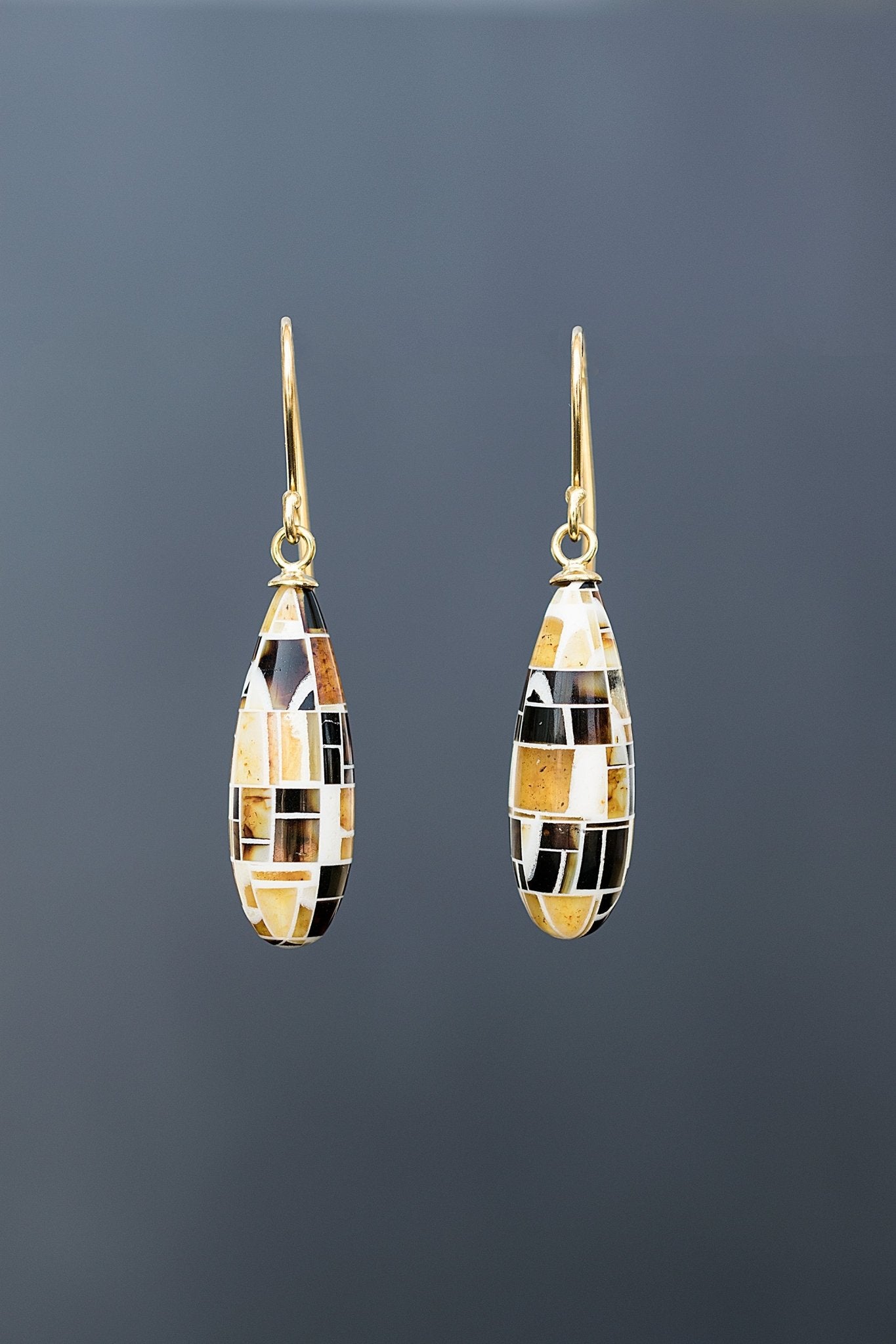 Σκουλαρίκια με ψηφίδες από κεχριμπάρι - Emmanuela - handcrafted for you®