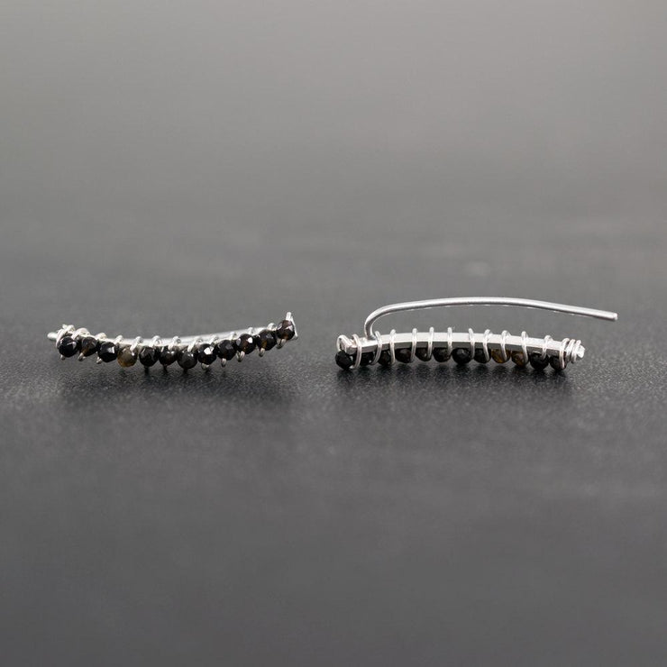 Σκουλαρίκια pins με αχάτες από ασήμι 925 - κοσμήματα emmanuela