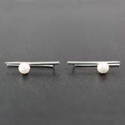 Σκουλαρίκια pins με μαργαριτάρια από ασήμι 925 - κοσμήματα emmanuela