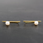 Σκουλαρίκια pins με μαργαριτάρια από ασήμι 925 - κοσμήματα emmanuela