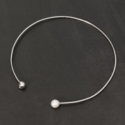Τσόκερ με λευκό μαργαριτάρι από ασήμι 925 - κοσμήματα emmanuela