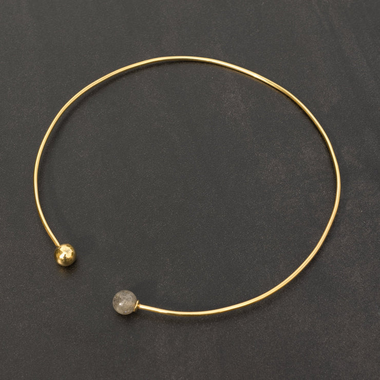 Τσόκερ με πέτρα λαμπραντορίτη από ασήμι 925 - κοσμήματα emmanuela